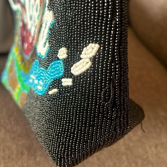 RARE Vintage SEED BEADED COCA COLA Top Handle Bag - Picture 12 of 15